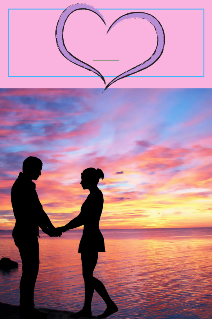 A young couple enjoying romance and true love on a beautiful beach. 